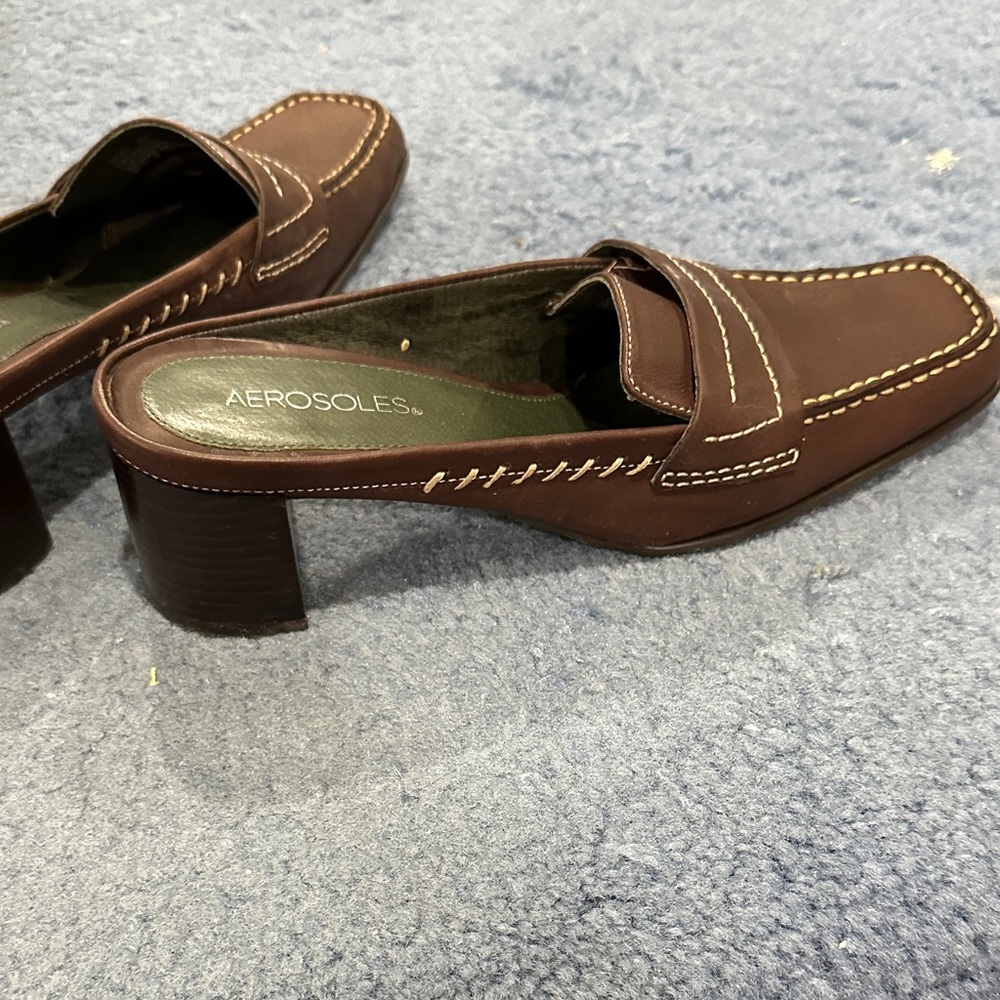 AEROSOLES Women's Dark Brown Mules